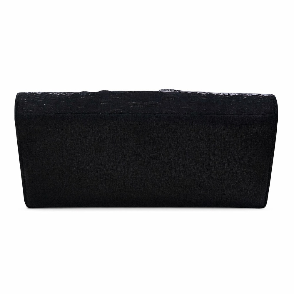 Rare Coach Madison Python Embossed Leather Envelope Wallet Black Metallic - Picture 3 of 5